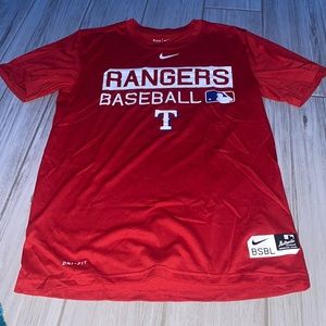 Red Dri-Fit Nike Texas Rangers Baseball Shirt